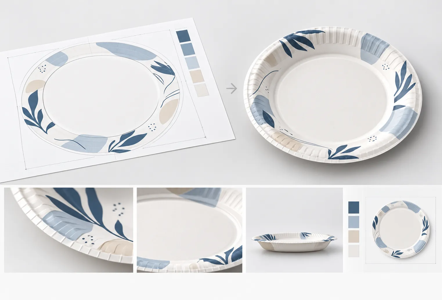 Step 03 of custom printed paper plate production