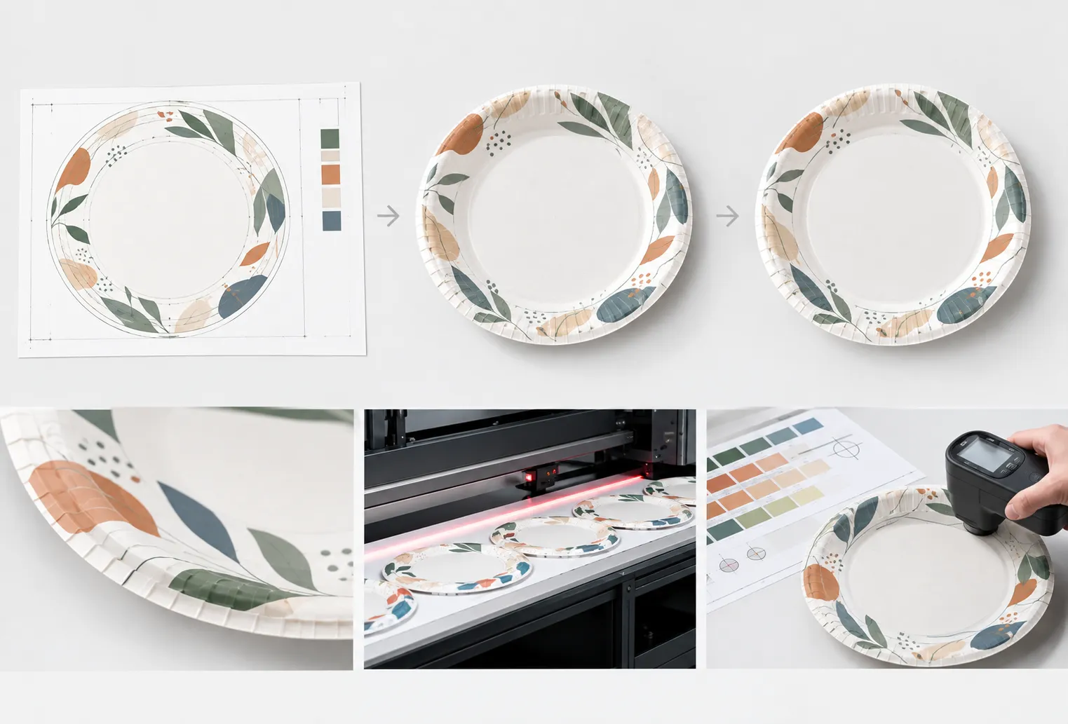 Step 04 of custom printed paper plate production