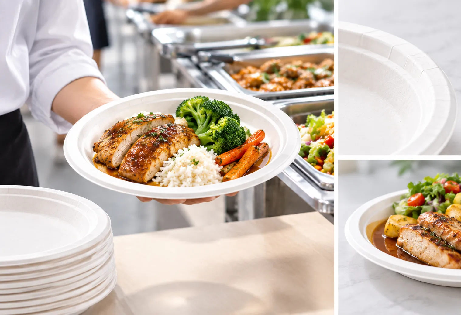 Raised Rim paper plate from a paper plate manufacturer for foodservice